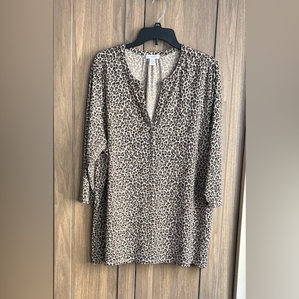 Carolina Belle Animal Print Blouse | 2X